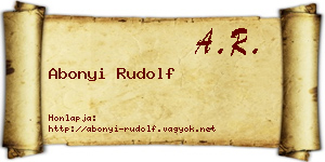 Abonyi Rudolf névjegykártya